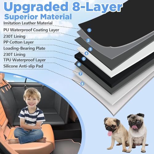 MYJAQI Back Seat Extender for Dogs, Hard Bottom Dog Car Seat Cover - Image 6