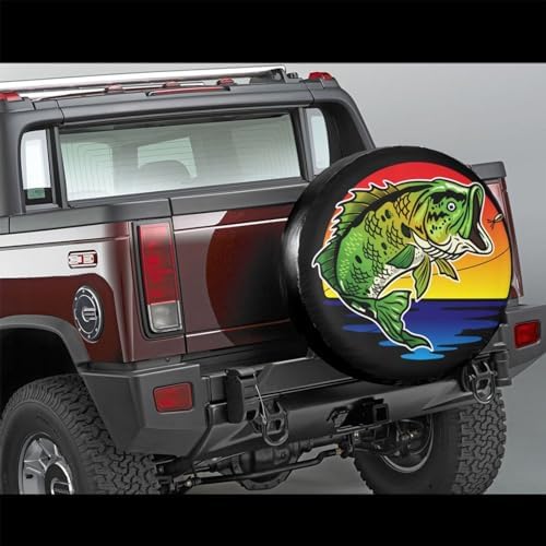 Bass Fish Fishing Spare Tire Cover Fisher Tire Wheel Covers Waterproof - Image 2