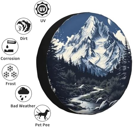 Spare Tire Cover Mountains Lake Tree Nature Landscape Wheel Covers Weatherproof - Image 4