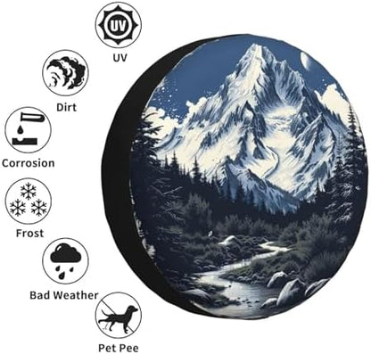 Spare Tire Cover Mountains Lake Tree Nature Landscape Wheel Covers Weatherproof - Image 4