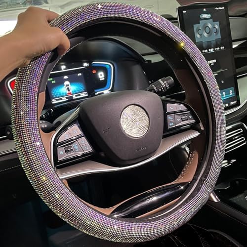 Car Bling Steering Wheel Cover for Women, Colorful Rhinestone Accessories - Image 6