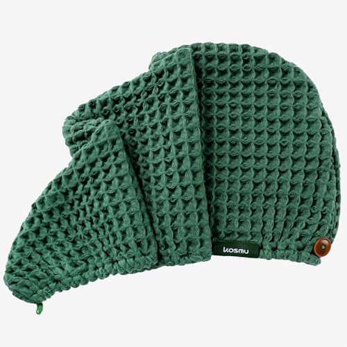 Luxury Organic Japanese Cotton Hair Drying Waffle Towel Wrap - Image 2