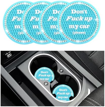 4 PCS Bling Car Cup Coaster, 2.75 Inch Anti-Slip Cup Holder Insert Coasters by Sylvil