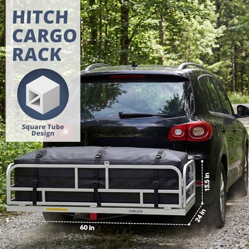 Forluck 60" x 24" x 14" Folding Hitch Mount Cargo Carrier, 500 lbs Capacity - Image 2