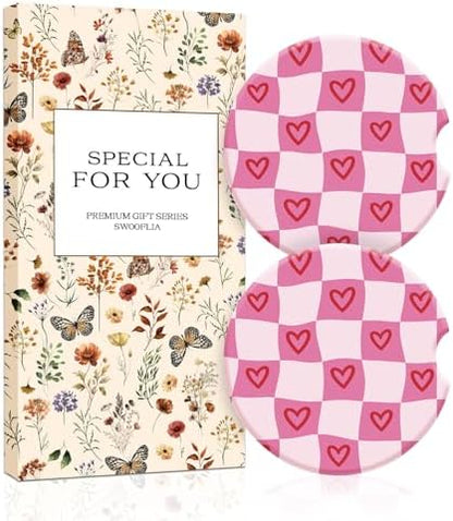 Swooflia 2 Pack Absorbent Ceramic Car Coasters by Swooflia