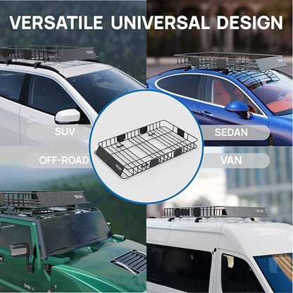 Bonnlo 250lbs Extendable Rooftop Cargo Carrier, 64 * 39 * 6inch Universal Roof - Image 7