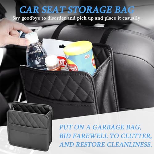 Car Seat Back Organizer, Leather Multipurpose Collapsible Vehicle Backseat - Image 4