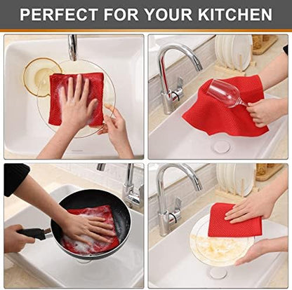 Kitinjoy 100% Cotton Waffle 8-Pack Kitchen Towels - Image 4