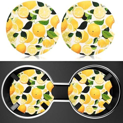 2 Pack Car Cup Holder Coaster, 2.63 inch Anti Slip Insert Absorbent Ceramic Car by Heainaiyoo