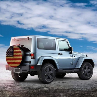 Tire Cover American Flag Portable Universal Spare Wheel Tire Cover - Image 3
