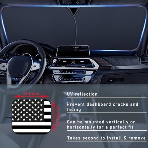 Ziciner 2 PCS Car Windshield Sun Shade, Auto Sun Heat and UV Rays Blocker - Image 2