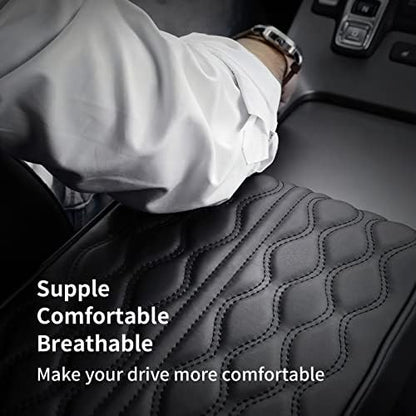 Car Center Console Heighten Cover, Leather Memory Foam Car Armrest Booster Pads - Image 3