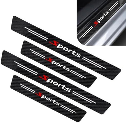 4 PCS Car Door Entry Sill Protector, Sports Carbon Fiber Style Anti‑Scratch by Unknown