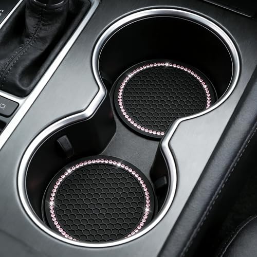 Yousheng 4PCS Bling Car Cup Coaster, Universal Holder Insert Rhinestone Anti - Image 3