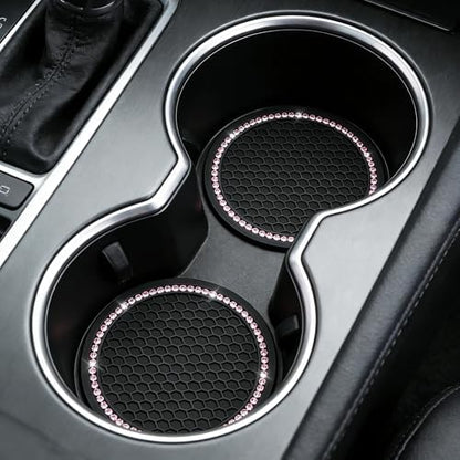 Yousheng 4PCS Bling Car Cup Coaster, Universal Holder Insert Rhinestone Anti - Image 3