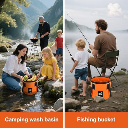 Collapsible Bucket with Handle, 3.2 Gallon Foldable Car Wash Bucket Cleaning - Image 5