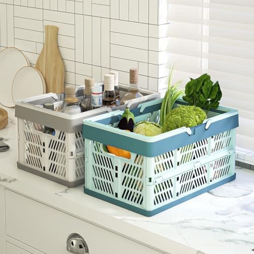 Collapsible Crate Milk Crates for Storage Plastic shopping basket 20L for - Image 3