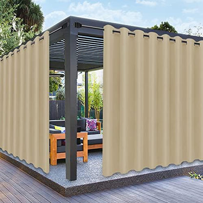 PureFit Outdoor Curtains for Patio Waterproof Weatherproof Outside Curtains by PureFit