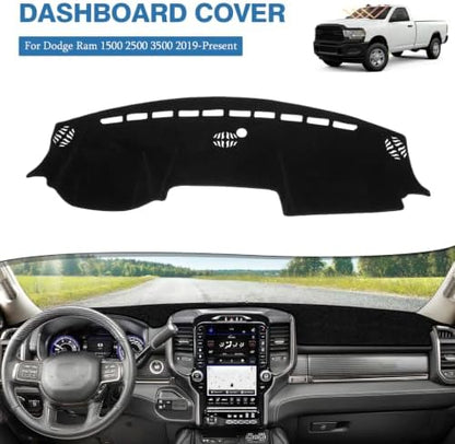 FIILINES Dash Cover for 2019-2024 2025 2026 Dodge Ram 1500 2500 3500, - Image 2