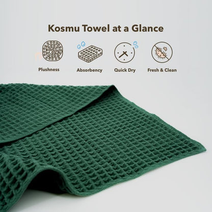 Luxury Organic Japanese Cotton Waffle Bath Towel | Thick, Quick Dry Bathroom - Image 2