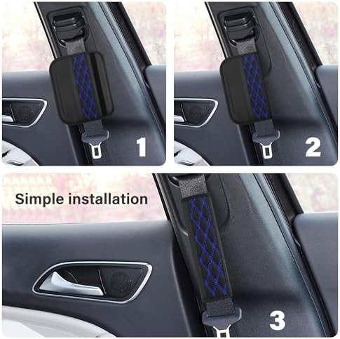 2PCS Car Seat Belt Cover Pads, Leather Seatbelt Covers Protect Shoulder and - Image 6