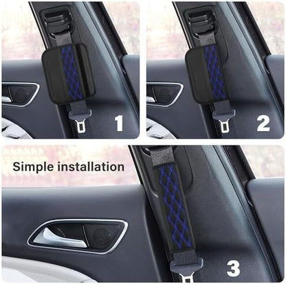 2PCS Car Seat Belt Cover Pads, Leather Seatbelt Covers Protect Shoulder and - Image 6