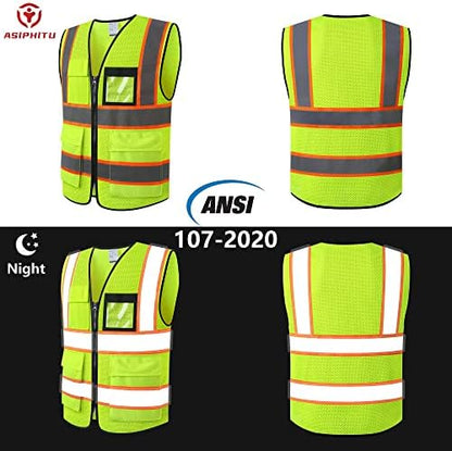 Reflective Safety Vest for Men Women Construction Vest ANSI Standard AP1 - Image 4