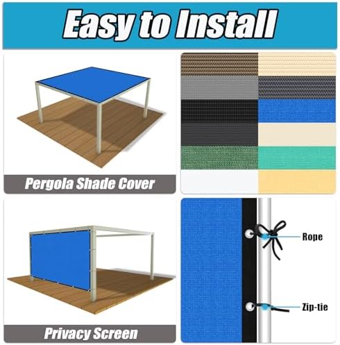 Amagenix 90% Pergola Shade Cover 5' X 7' Sun Shade Cloth - Image 4