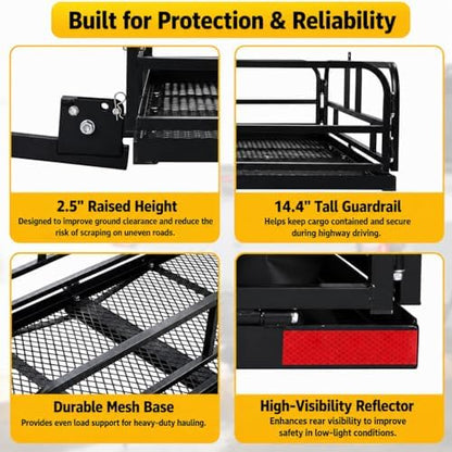 Hitch Cargo Carrier 60" x 24" for SUV, Truck & Jeep - Image 6