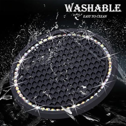2PCS Bling Cup Holder Coaster, 2.75 Inch Auto Car Cup Holder Insert Coasters - Image 5