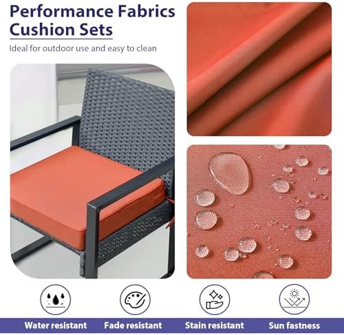 IPYNBAP Outdoor Chair Cushions Set of 4 -Waterproof Outdoor Seat Cushions - Image 3