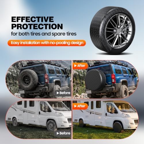 Moonet Tire Covers for RV Wheel, Oxford Waterproof UV Sun Protectors for - Image 6