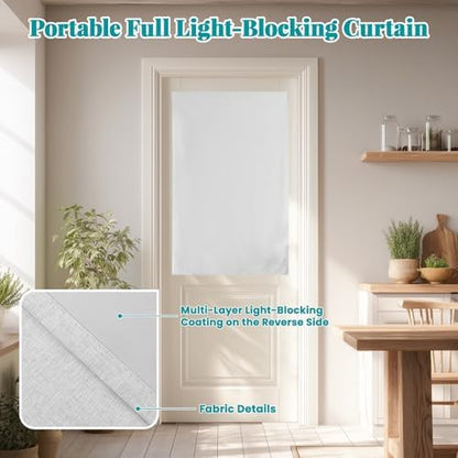 100% Blackout French Door Curtains, Room Darkening Shades Small Window Curtain - Image 5