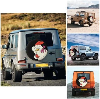 Funny Chicken Bro Spare Tire Cover Waterproof Wheel Cover 14 Inch Universal Fit - Image 4