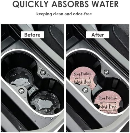 2 Pack Car Coasters，2.75-inch Neoprene Non-Slip Cup Holder Coasters - Image 5