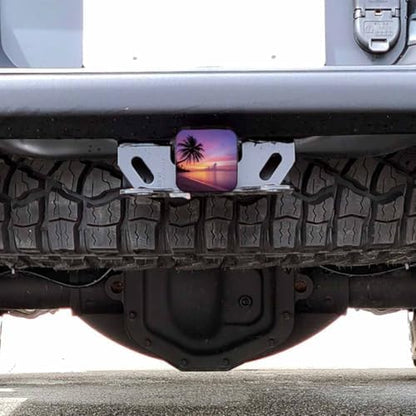 Ocean Trailer Hitch Covers Tropical Ocean Beach Palm Tree Sunset Heavy Duty - Image 6