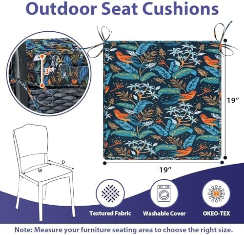 IPYNBAP Outdoor Chair Cushions Set of 4 -Waterproof Outdoor Seat Cushions - Image 6