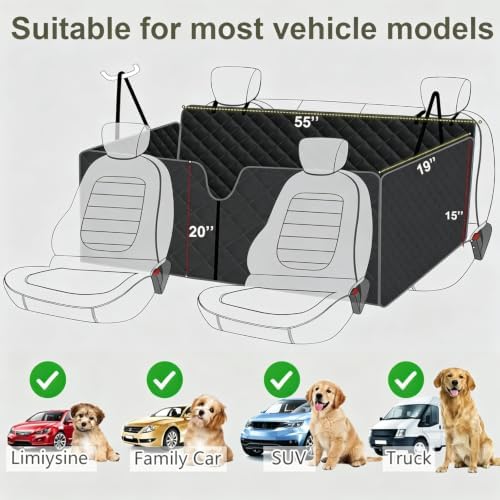 Meolsaek Back Seat Cover for Dogs, Zipper Hammock Car Seat Protector - Image 5