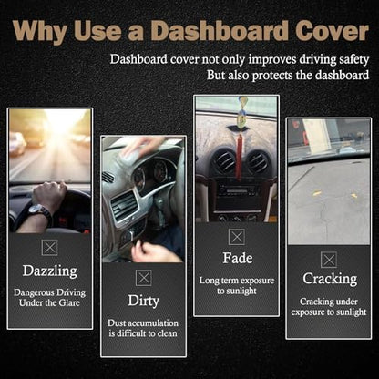 Dashboard Cover Dash Mat Fit for Ho-nda Accord 2017-2013, Car Dash Board Mat - Image 2