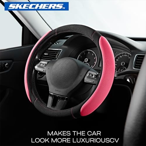 Skechers Pink Steering Wheel Cover, Memory Foam Car Steering Wheel Cover - Image 2