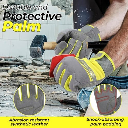 HANDLANDY Work Gloves for Men & Women, Utility Mechanic Working Gloves Touch - Image 2