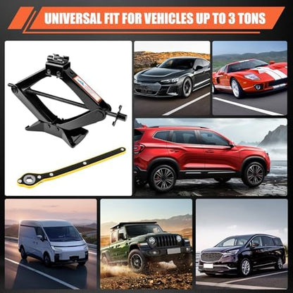3 Ton Car Jack, Universal Heavy Duty Scissor Jack, Professional Spare Tire - Image 7