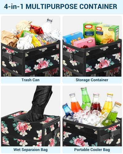 Capolo Car Trash Can with Lid, Leakproof Car Garbage Can Car Trash Bag - Image 5