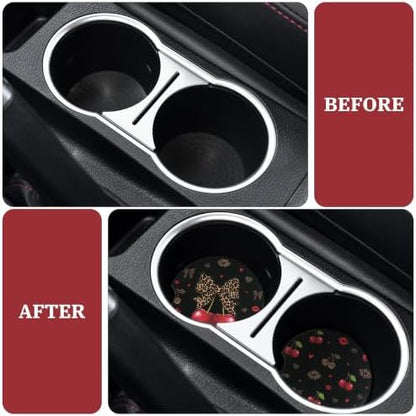 Cheetah Leopard Car Coasters for Cup Holders, Absorbent Coaster for Women - Image 7