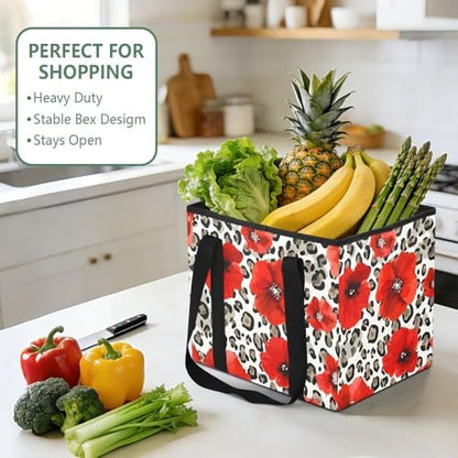ALAZA Red Poppy Leopard Cheetah Car Trunk Organizer and Storage - Image 5