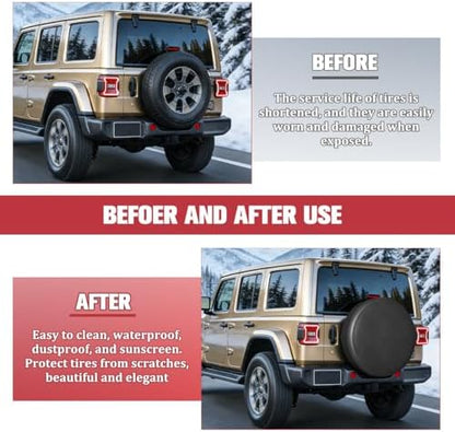 Car Spare Tire Cover, 15 Inch Leather Waterproof Dust-Proof Vehicle Spare Wheel - Image 6