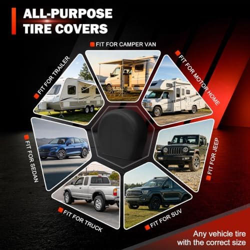 Explore Land Tire Covers 4 Pack Fit Tire Diameters 29-31.75 inch - Image 3