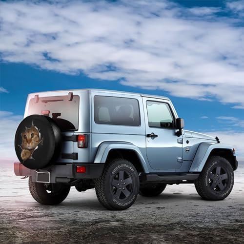 Funny Cat in Hole Spare Tire Cover Universal Tire Wheel Covers Waterproof - Image 3