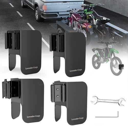 4 Pack E-Track Dirt Bike Wheel Chock Supports tire up to 6", Heavy Duty 10 by Levendor