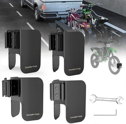 4 Pack E-Track Dirt Bike Wheel Chock Supports tire up to 6", Heavy Duty 10 by Levendor